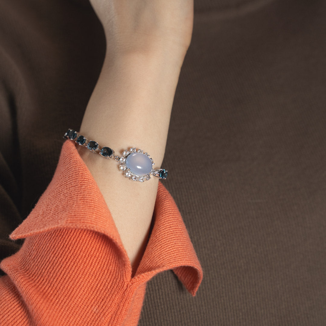 Blue Chalcedony, London Blue Topaz Bracelet