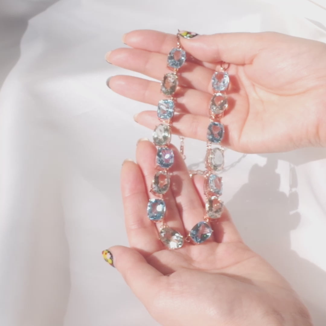 Blue Topaz, Green Amethyst Necklace – JEWEL PALETTE