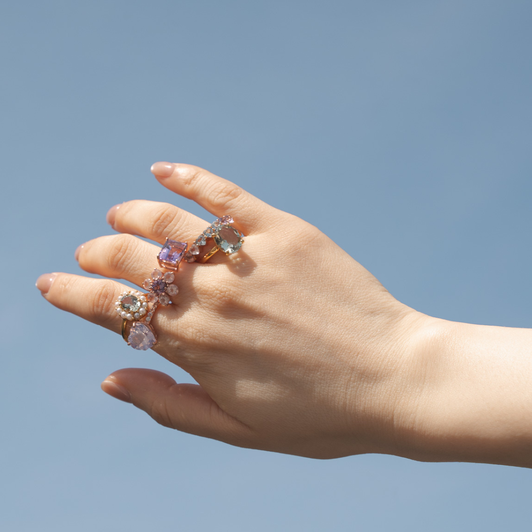 ONE DROP RING(グリーンアメシスト)