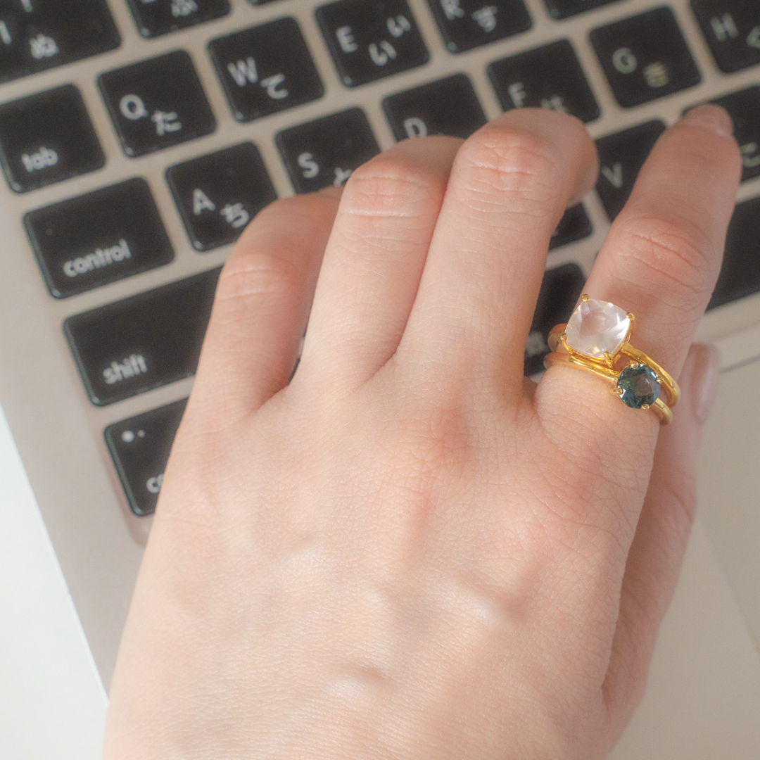 CUSHION RING(ローズクォーツ)
