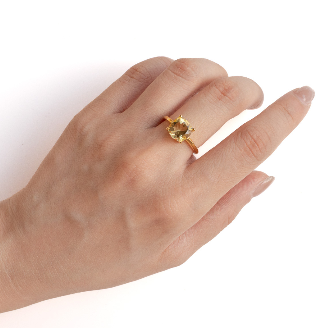 CUSHION RING(レモンクォーツ)