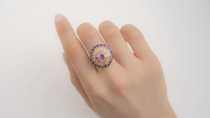 POMPOM RING(ベリーピンク)