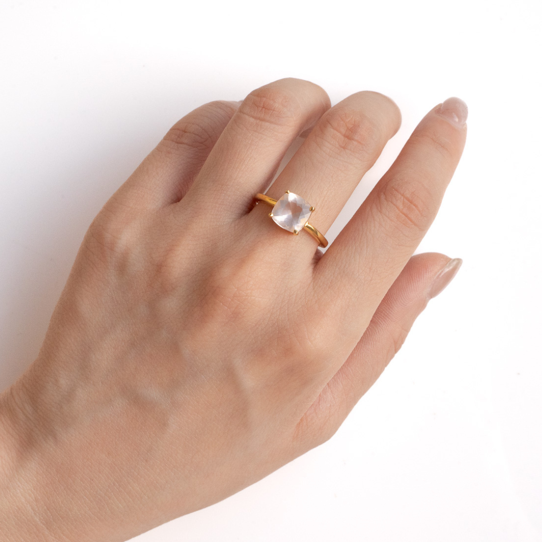 CUSHION RING(ローズクォーツ)